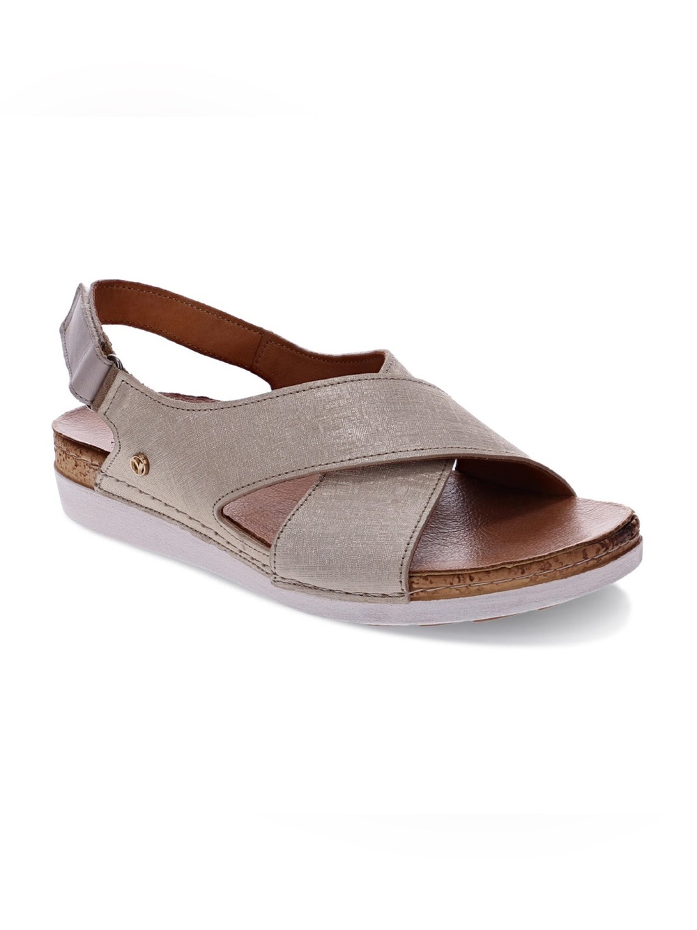 Revere Cottesloe Sandal Gold Linen Adjustable Comfort Sandals EU 40 US 9-9.5